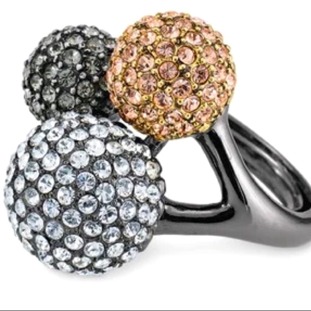 Stella and Dot Soirée Trio Pave Ball Ring